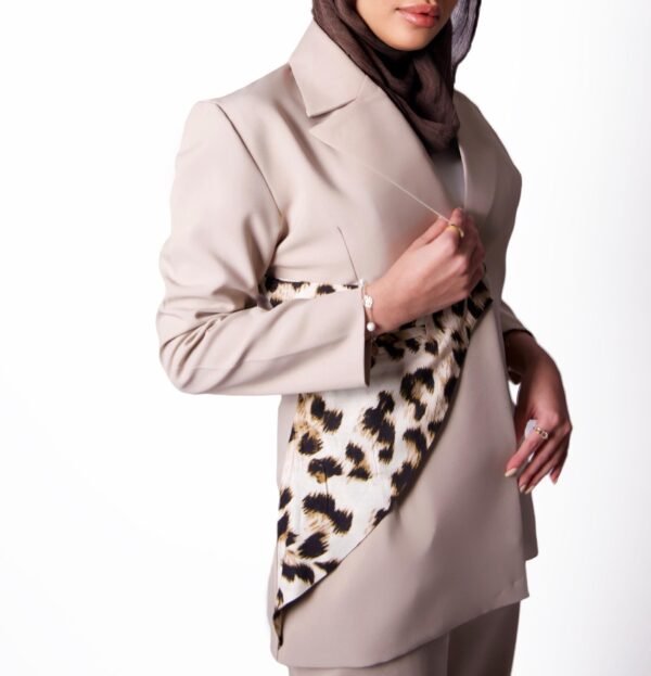 Leopard beige blazer set - Image 2
