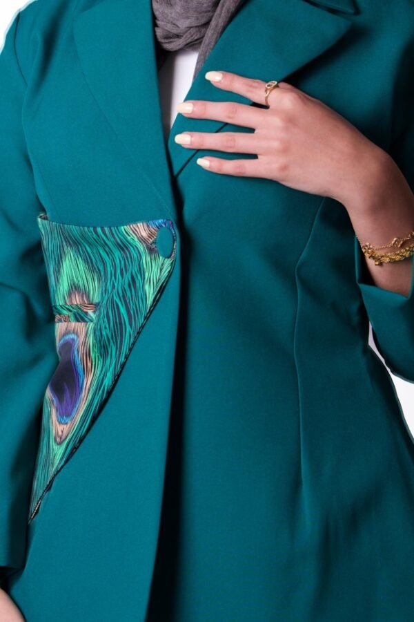 Turquoise blazer set - Image 3